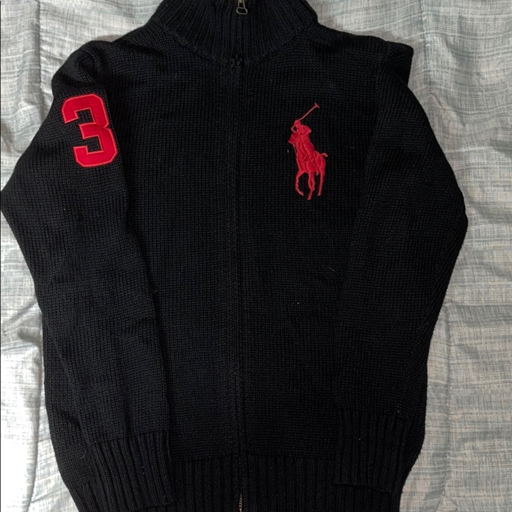 Polo zip up sweater